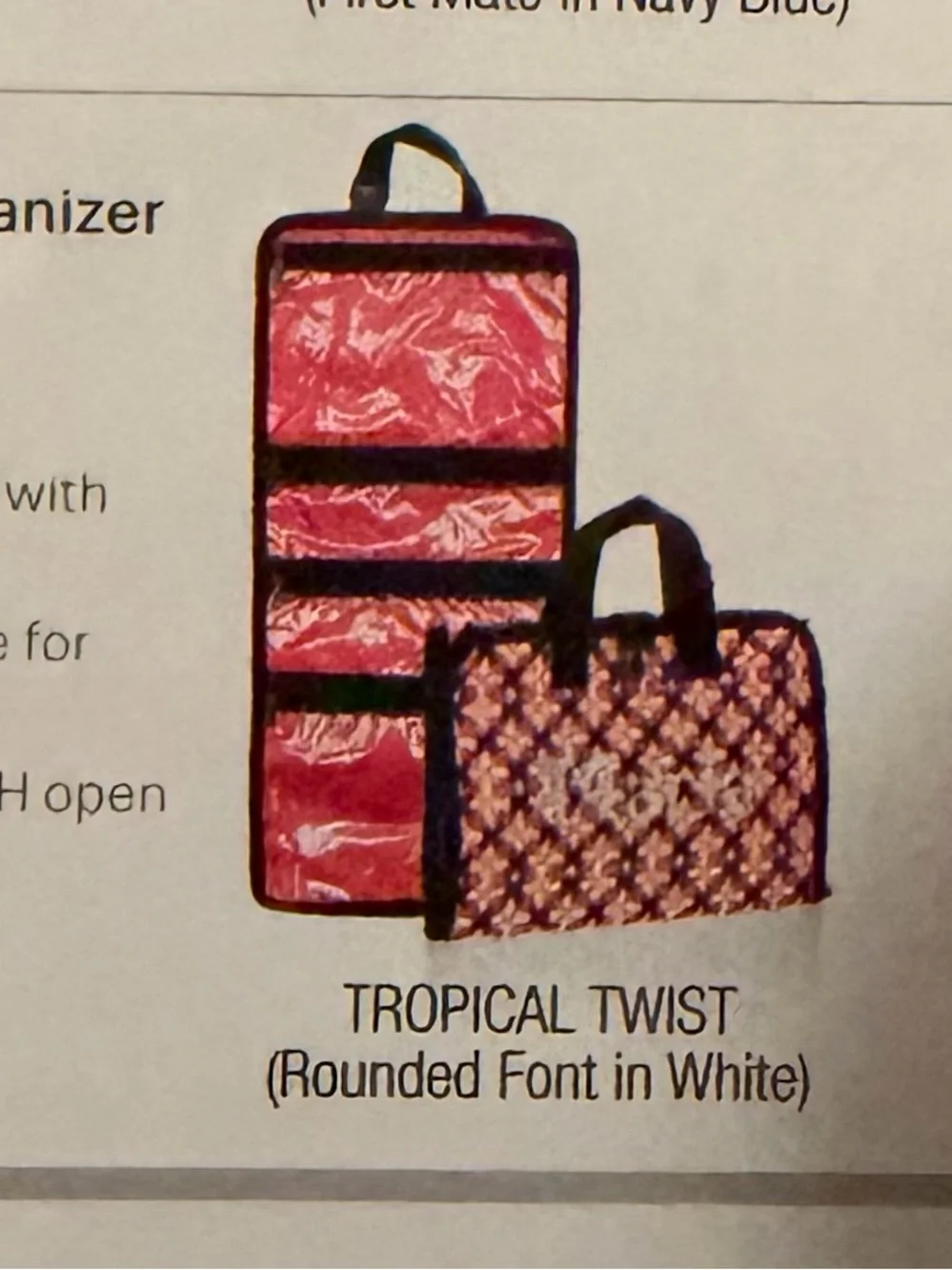 thirty-one Tropical Twist Fold-up Travel Organizer Case with Navy Trim